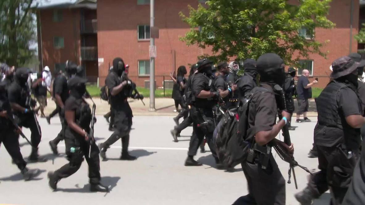 USA: Hundreds of armed members from all-black militia march for Breonna Taylor in Louisville