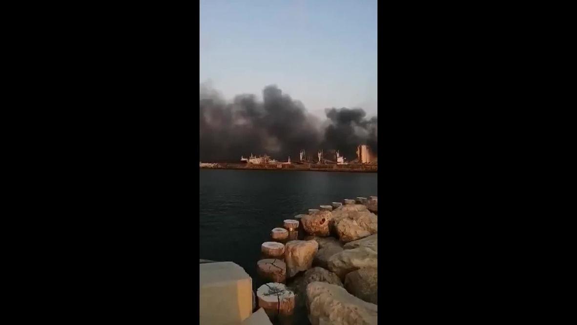 Líbano: Columnas de humo se elevan desde el puerto de Beirut tras gigantescas explosiones