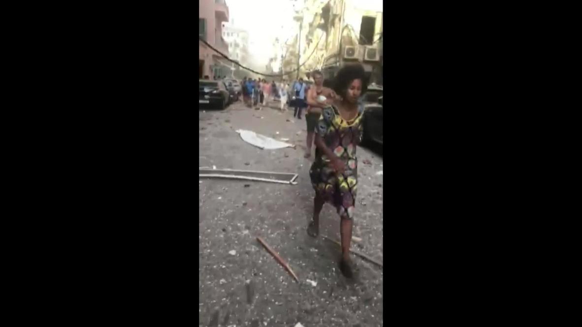 Lebanon: Scores of injured on devastated Beirut street after explosions *GRAPHIC*