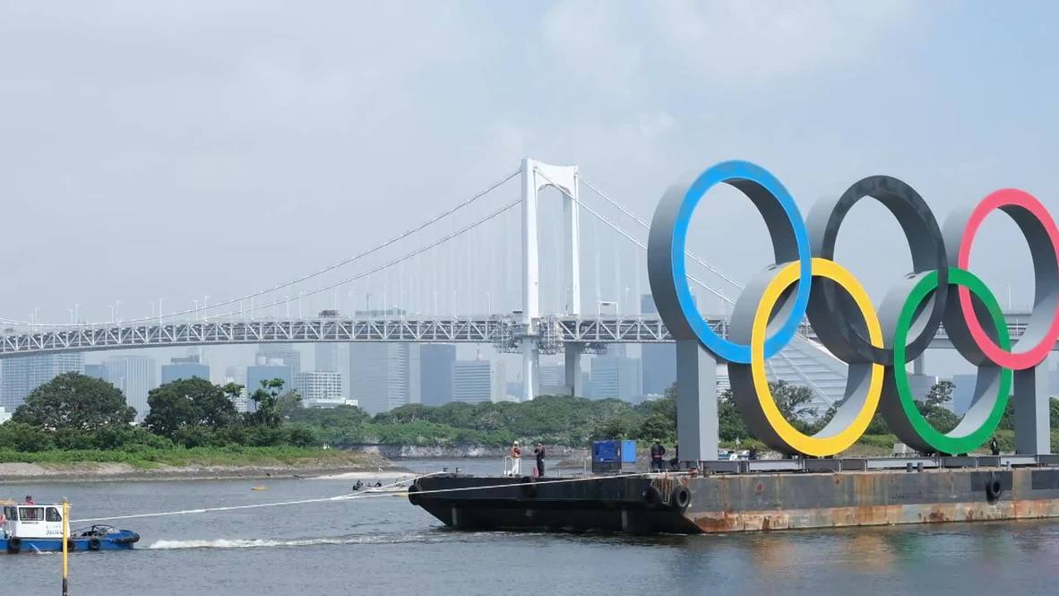 Japan: Olympic rings towed away from Tokyo Bay for maintenance