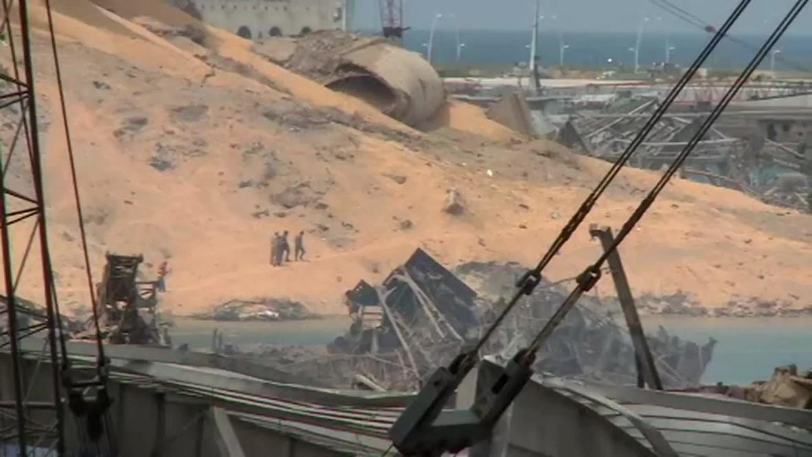 Líbano: Escombros y estructuras derruidas en el epicentro de las explosiones en el puerto de Beirut