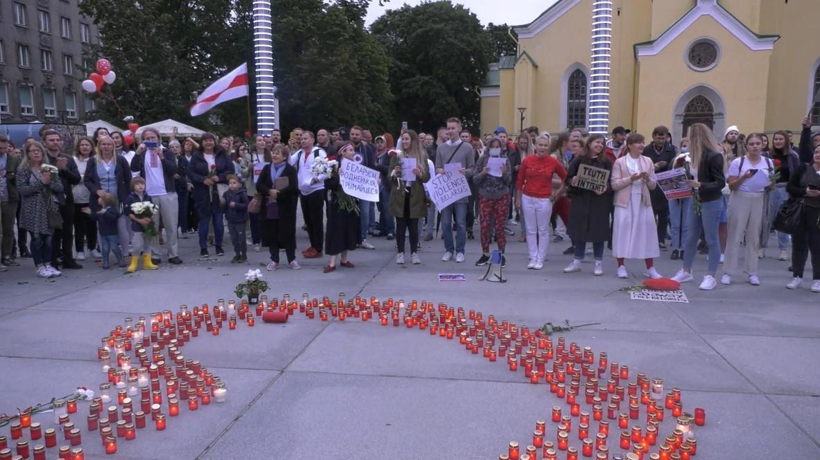 Estonia: Tallinn residents rally in support of Belarusian protesters