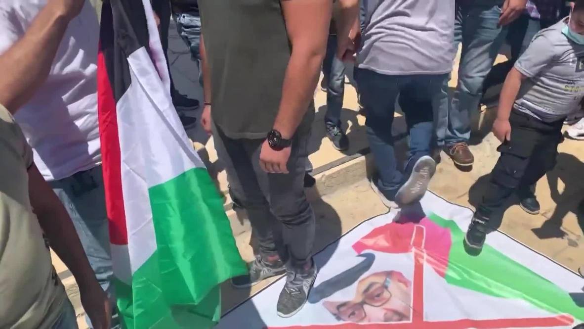 Jerusalén Este: Manifestantes protestan contra el acuerdo entre Israel y los Emiratos Árabes Unidos