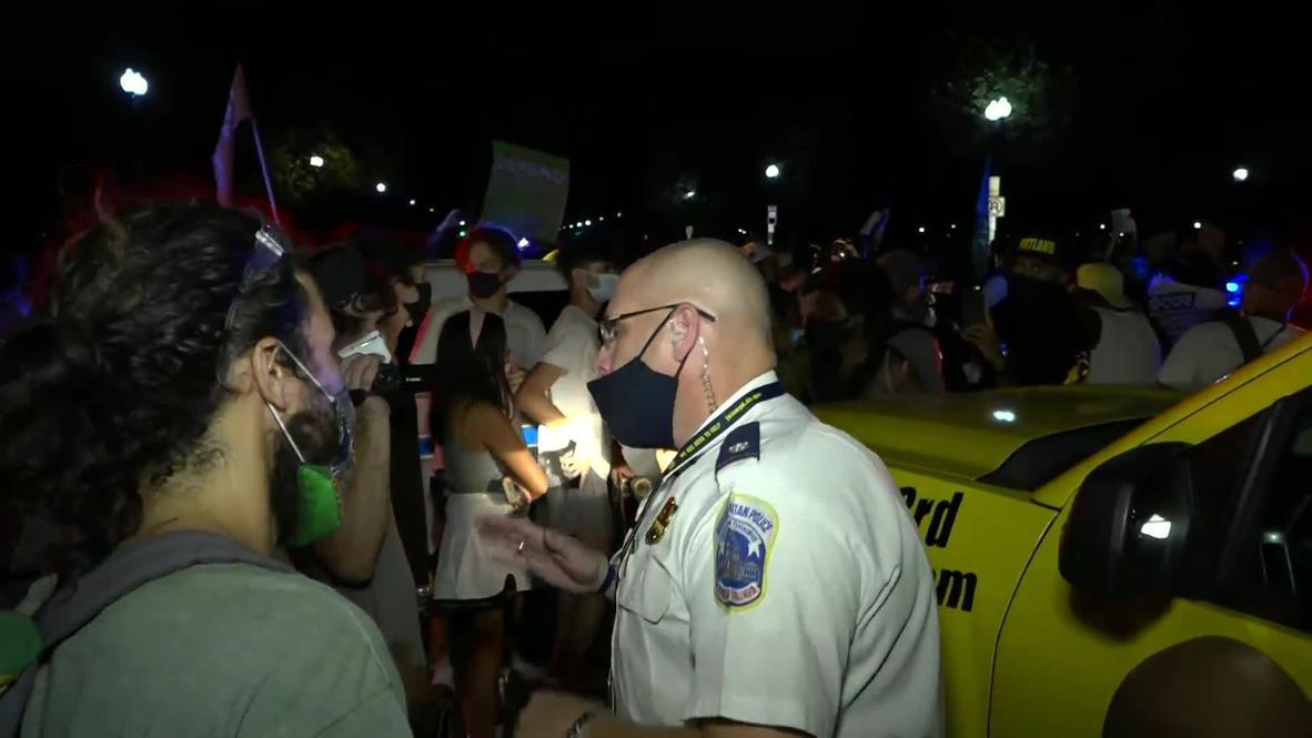 EE.UU.: Manifestantes y policía inundan Washington DC mientras Trump acepta la nominación republicana a la presidencia