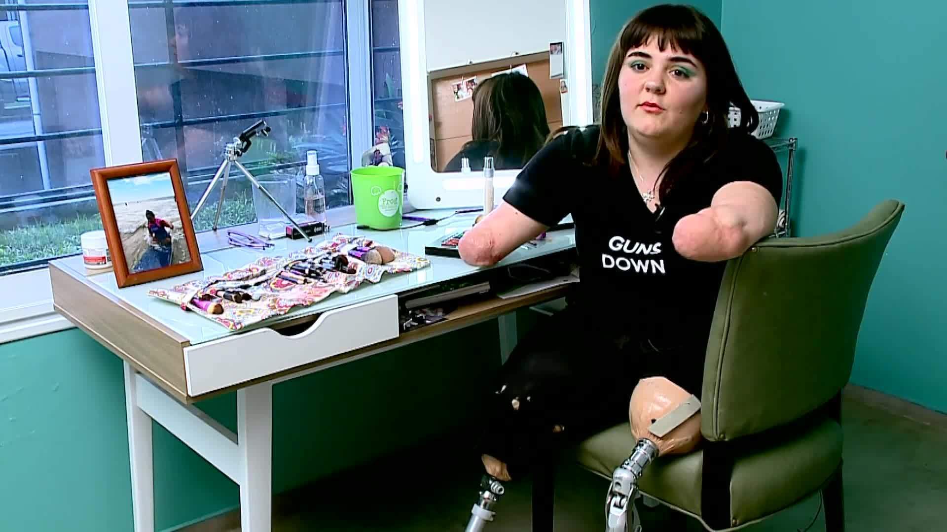 Argentine makeup artist with amputated limbs goes viral with her