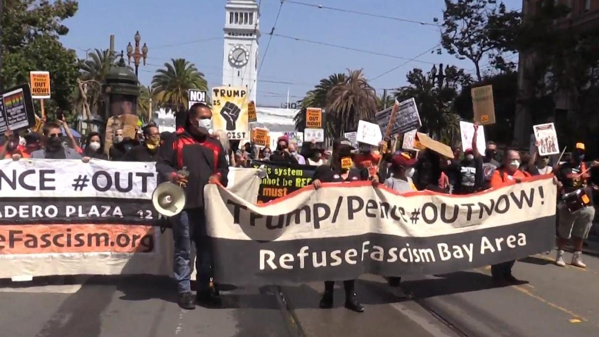 USA: BLM protesters march against Trump and police brutality in San Francisco
