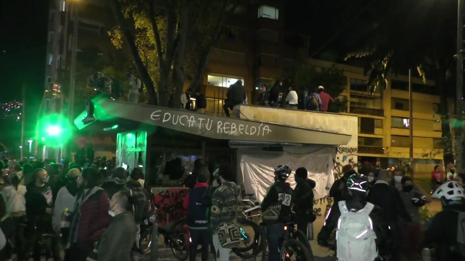 Colombia Tear gas flies in Bogota's latest round of antipolice