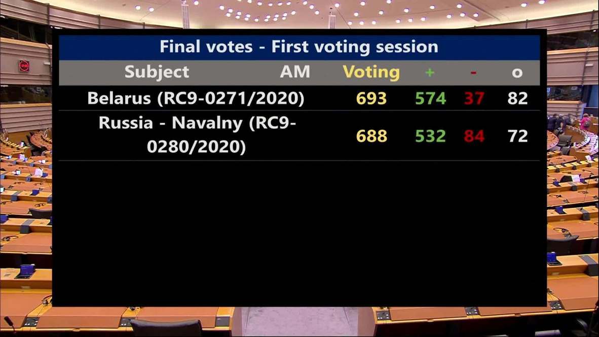 Belgium: European Parliament votes to adopt resolution against Russia over Navalny case