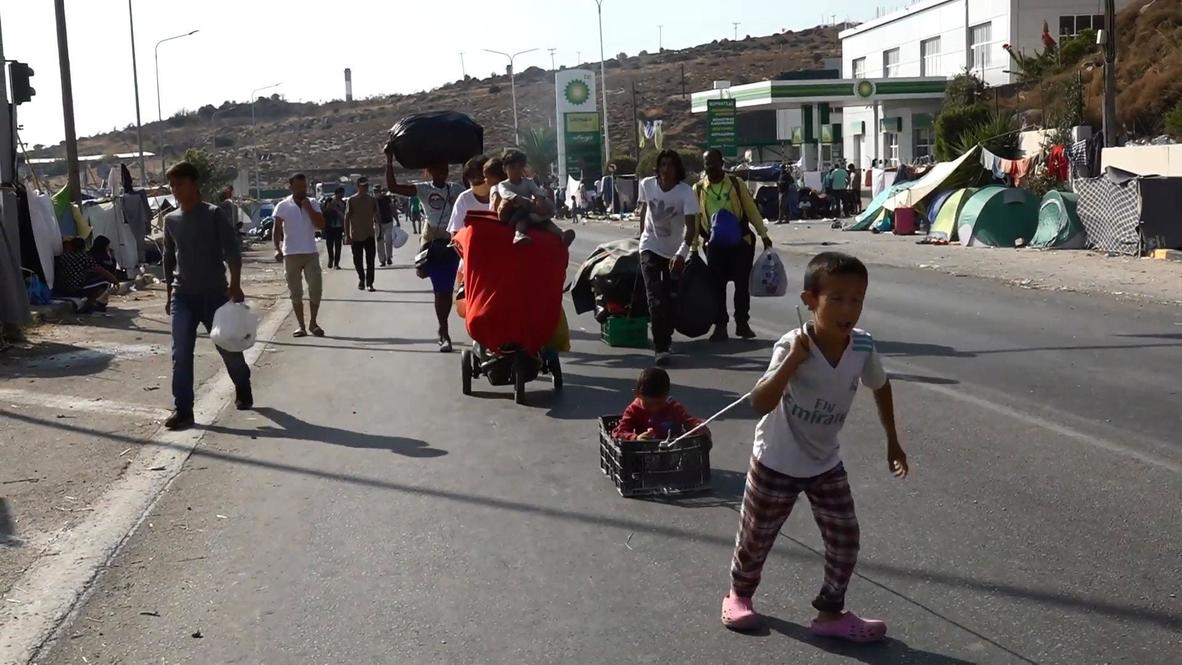 اليونان: مئات المهاجرين ينتقلون إلى المخيم الجديد في جزيرة ليسبوس