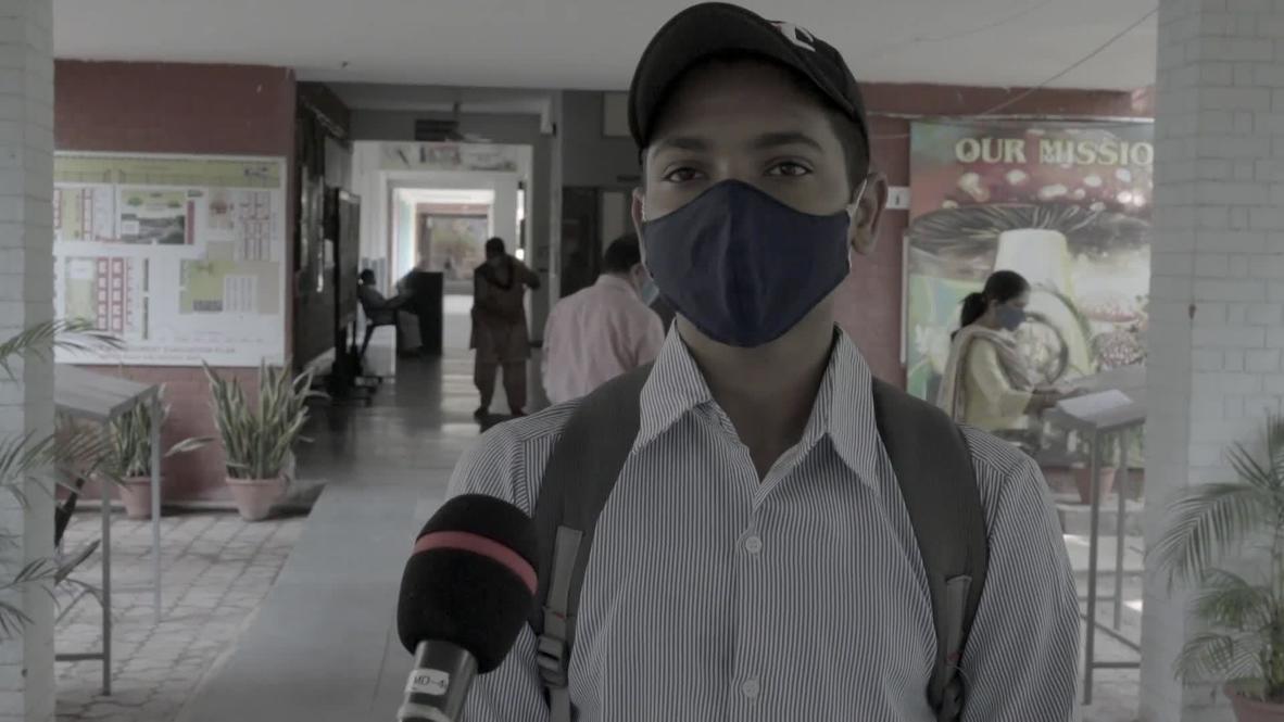 India: Chandigarh students return to school under tight anti-coronavirus measures