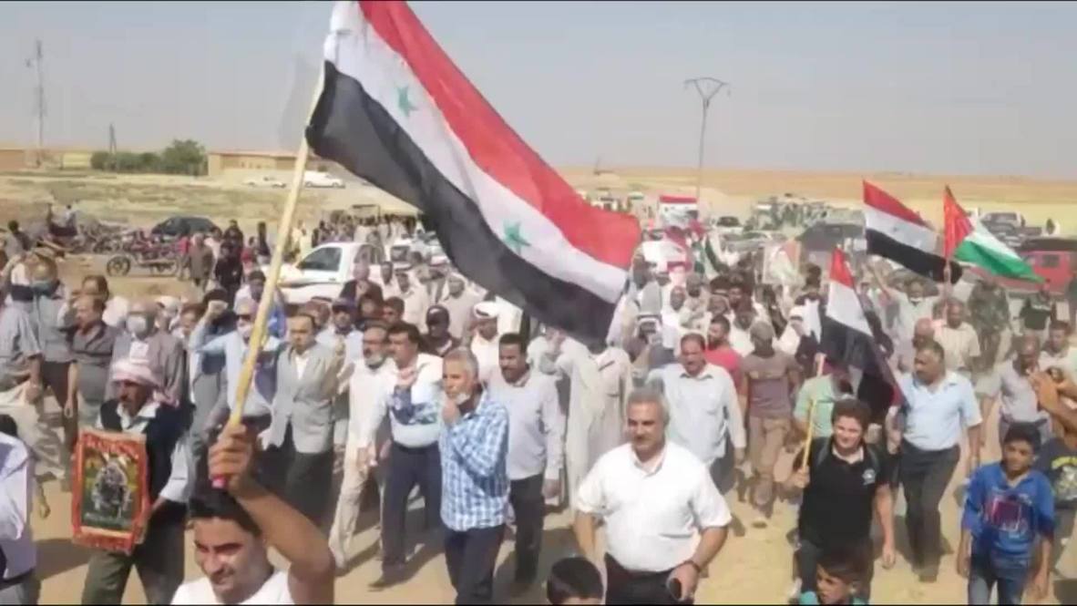 Syria: Protesters rally against US, Turkish army presence in Qamishli countryside