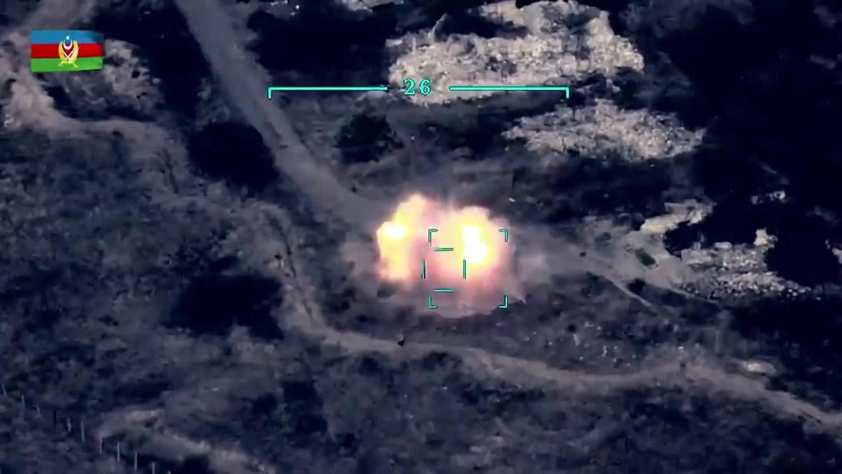 Nagorno-Karabakh: MoD publishes footage of alleged attacks on Armenian military equipment