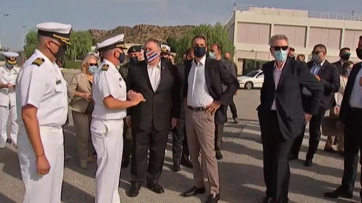 Grecia: Primer ministro Mitsotakis se reúne con Pompeo en la base naval de Estados Unidos en Creta