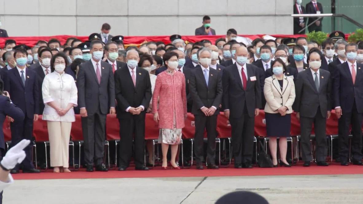 Hong Kong: Chief Executive Lam attends flag-raising ceremony on China's National Day