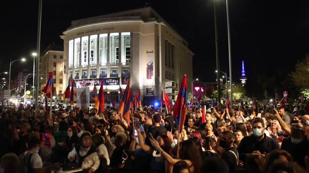 Greece: Over 2,000 pro-Armenian demonstrators protest against Azerbaijan and Turkey