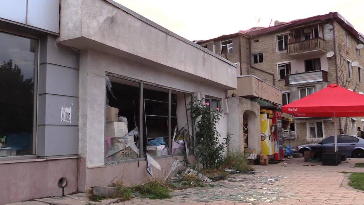 Nagorno-Karabakh: Destruction and debris in Stepanakert as fighting continues