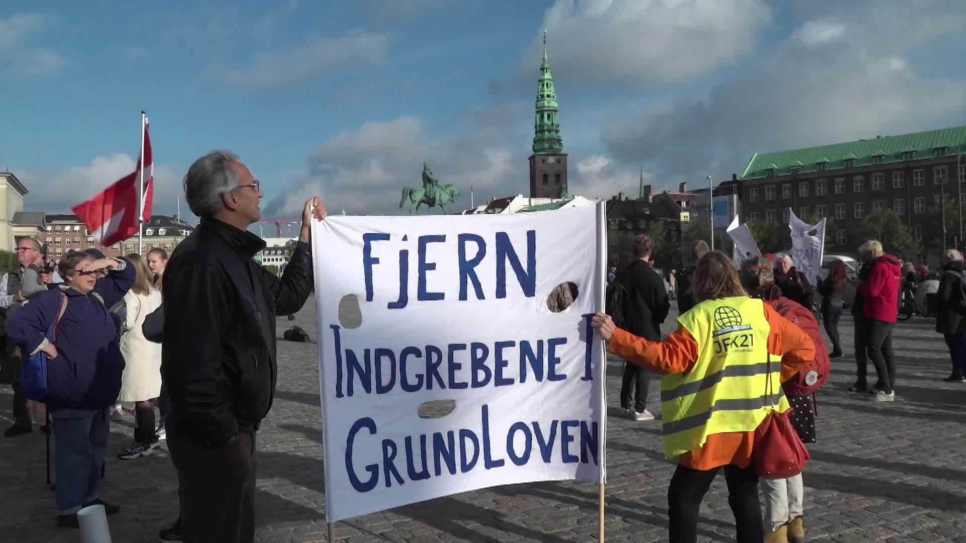 Denmark Protest Against Anti Coronavirus Restrictions Staged Outside Danish Parliament In Copenhagen Video Ruptly