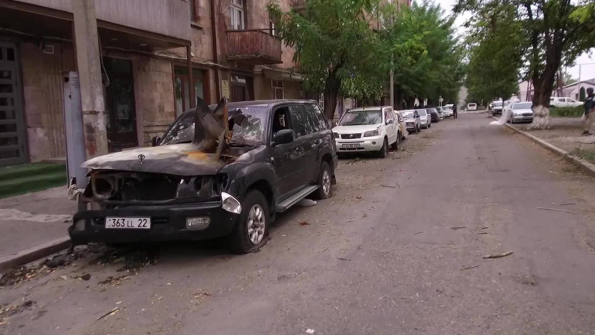Nagorno-Karabakh: Stepanakert streets marked by aftermath of conflict on ceasefire eve