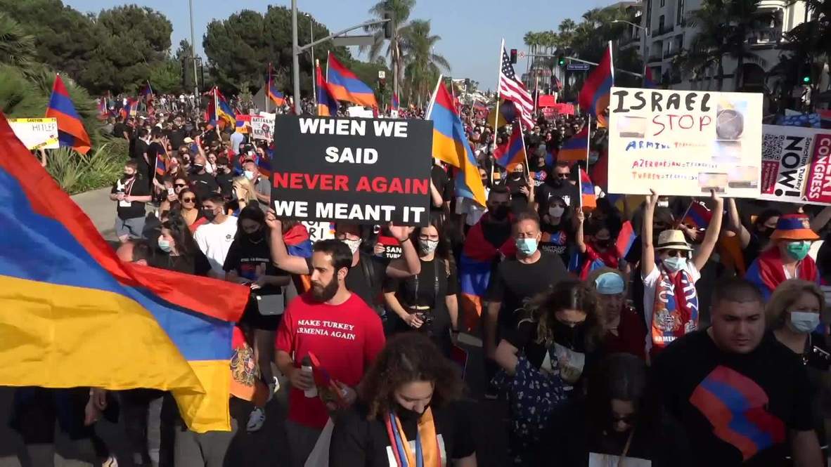 USA Thousands march in support of Armenia in Los Angeles Video Ruptly