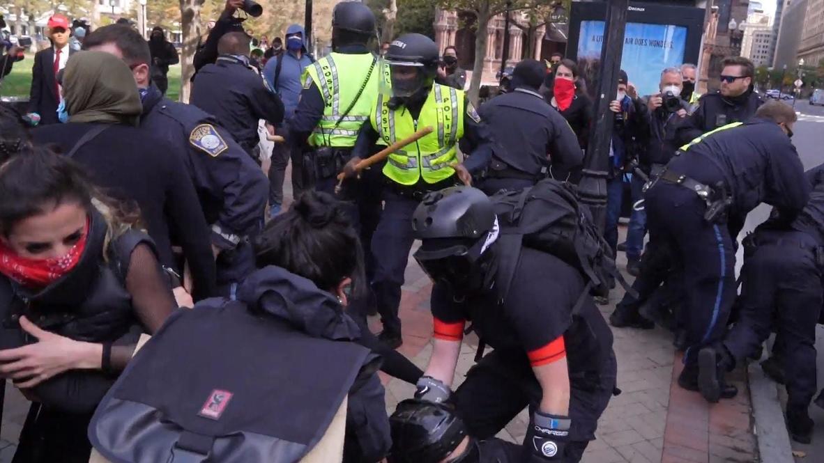 USA: Scuffles erupt as pro and anti-Trump protests held in Boston