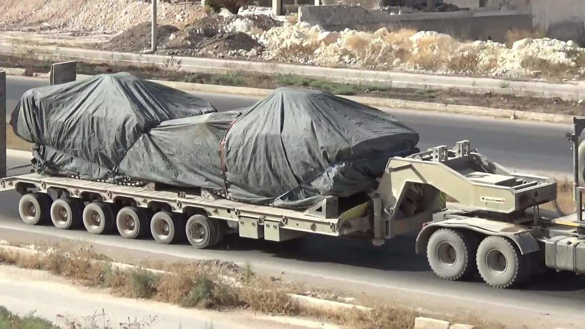 Syria: Turkish vehicles transport covered cargo amid reports of withdrawal from Morek outpost
