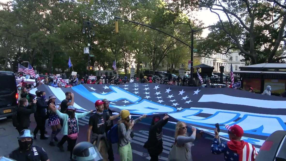 USA: Tensions flare in NYC as pro-Trump demo disrupted by counter protesters