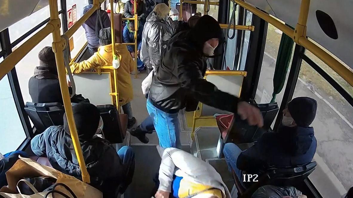 Russia: Bus passenger hits ticket inspector after request to put on face mask