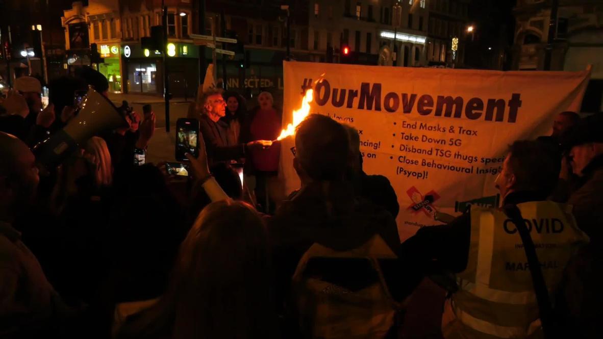 Reino Unido: Manifestantes protestan contra las restricciones por covid en Londres
