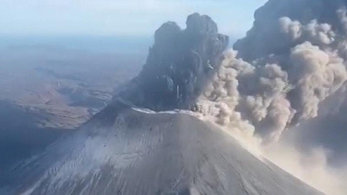 Russia: Volcano Karymsky spews out five-kilometre column of ash