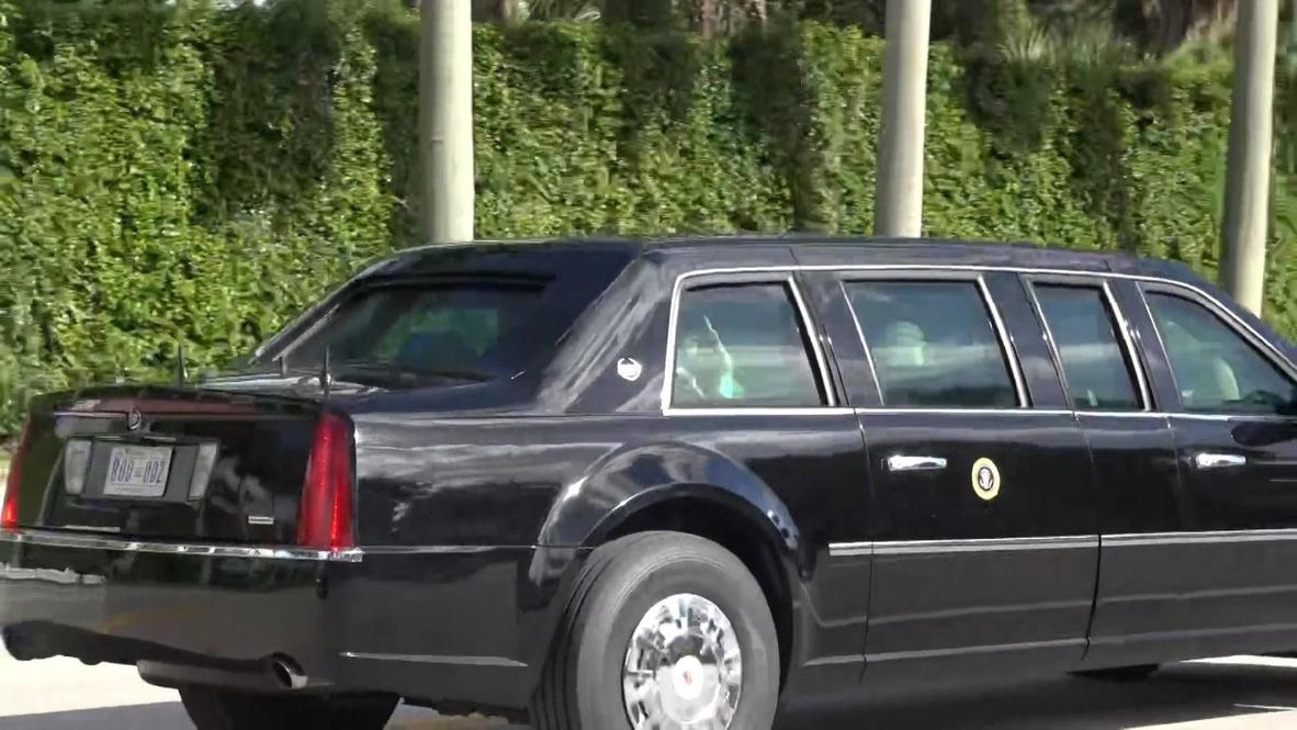EE.UU.: Trump saluda a sus simpatizantes desde su coche tras votar en West Palm Beach