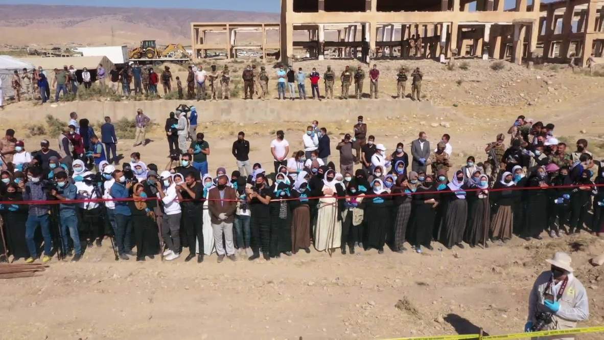 Iraq: Exhumation works begin on mass grave site of Yazidi women in Sinjar