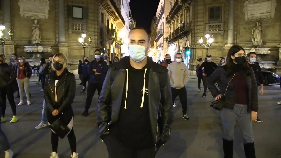 إيطاليا: تحت شعار "نريد أن نعمل".. احتجاجات رافضة لقيود مكافحة فيروس كورونا في باليرمو