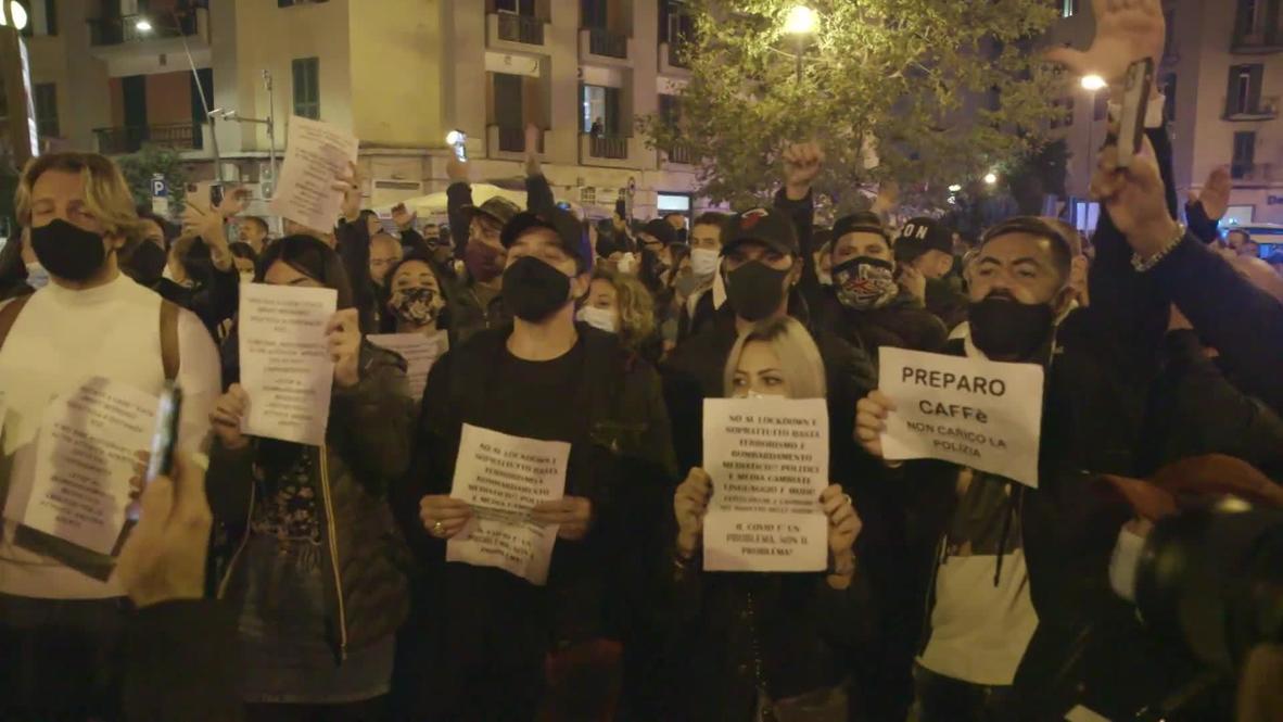 Italia: Protesta en Nápoles contras las restricciones por covid-19