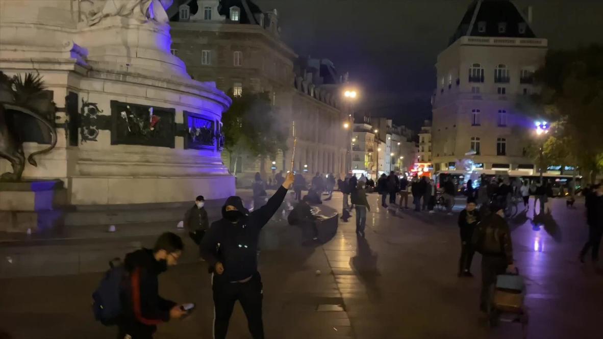 Francia: Policía de París usa gas lacrimógeno durante protesta contra el confinamiento nacional
