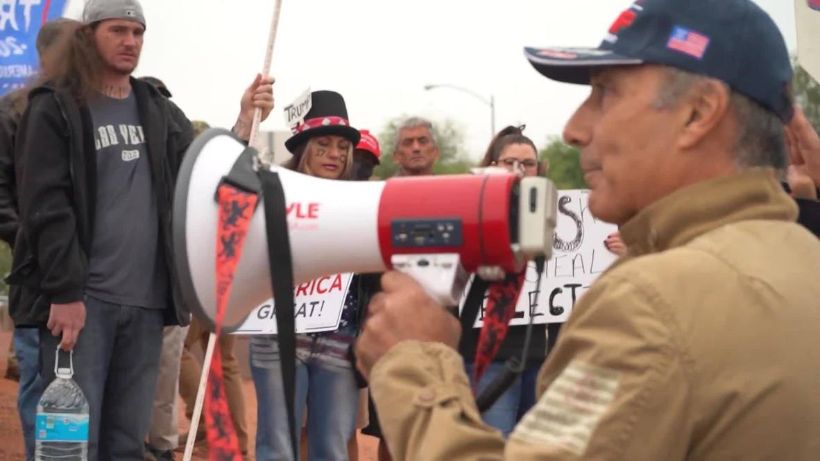 USA: Trump supporters brave wind at Clark County protest as Biden announced pres elex victory