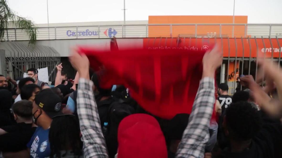 Brazil: Protesters rally outside Carrefour store where Black man was killed by security guards