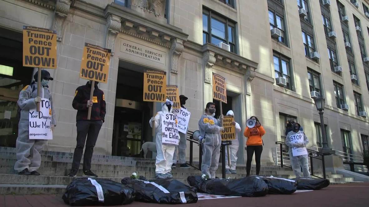 USA: 'Trump, Pence, out now' - protesters demand release of transition funds for Biden team