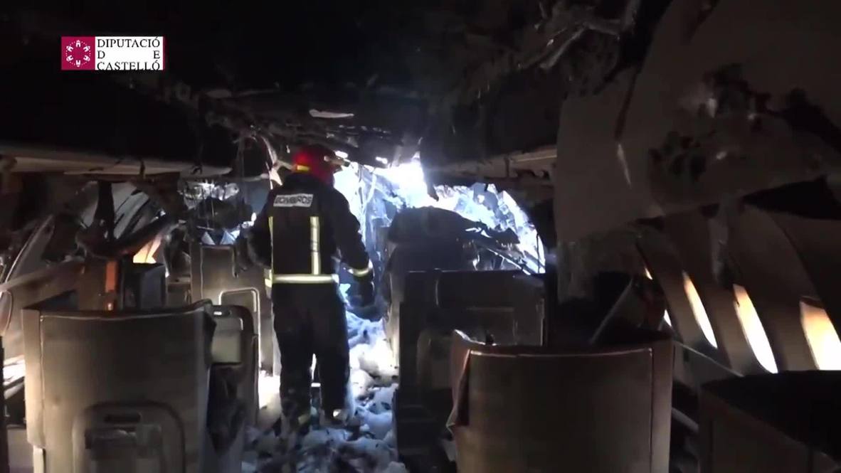 España: Un Boeing 747 se incendia mientras estaba aparcado en el aeropuerto de Castellón