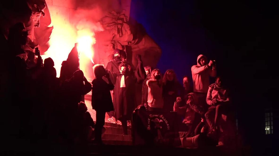 France: Demonstrators start fires during face-off with police in second night of protests