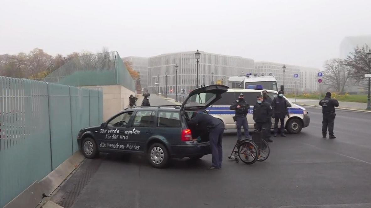 Germany: Car crashes into gates of Merkel's Chancellery in Berlin