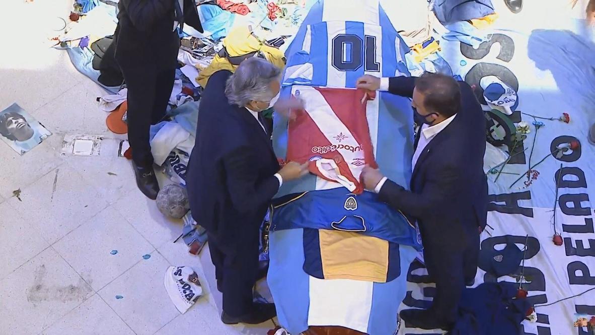 Argentina: Pres Fernandez pays respects as Maradona's body lies in state in Buenos Aires