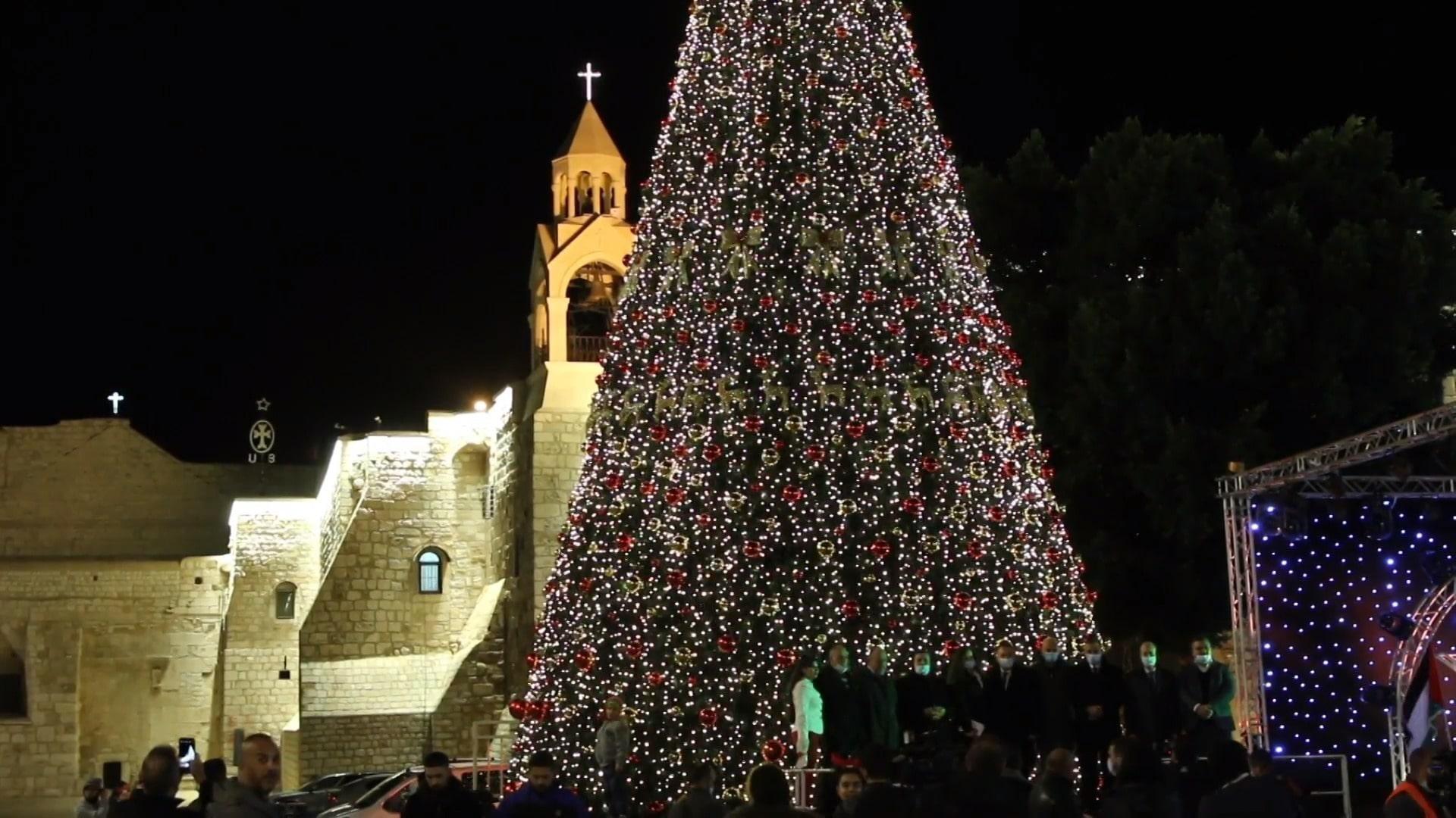 State of Palestine Bethlehem lights up Christmas tree amid COVID19