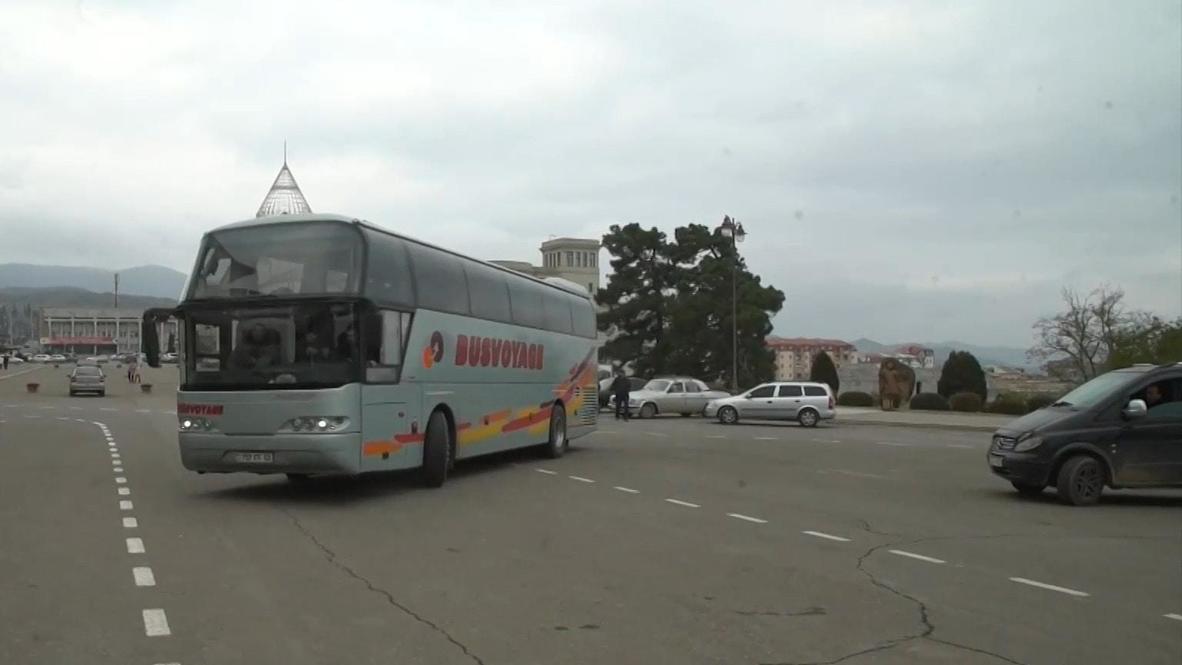 Nagorno Karabakh Russian Peacekeepers Escort 1 318 Displaced People Back To Stepanakert Video Ruptly