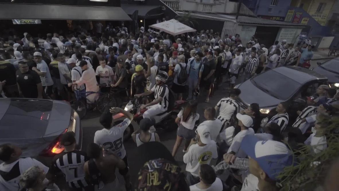 Brasil: Hinchas del Santos celebran la victoria en la Copa Libertadores a pesar de la pandemia de covid-19