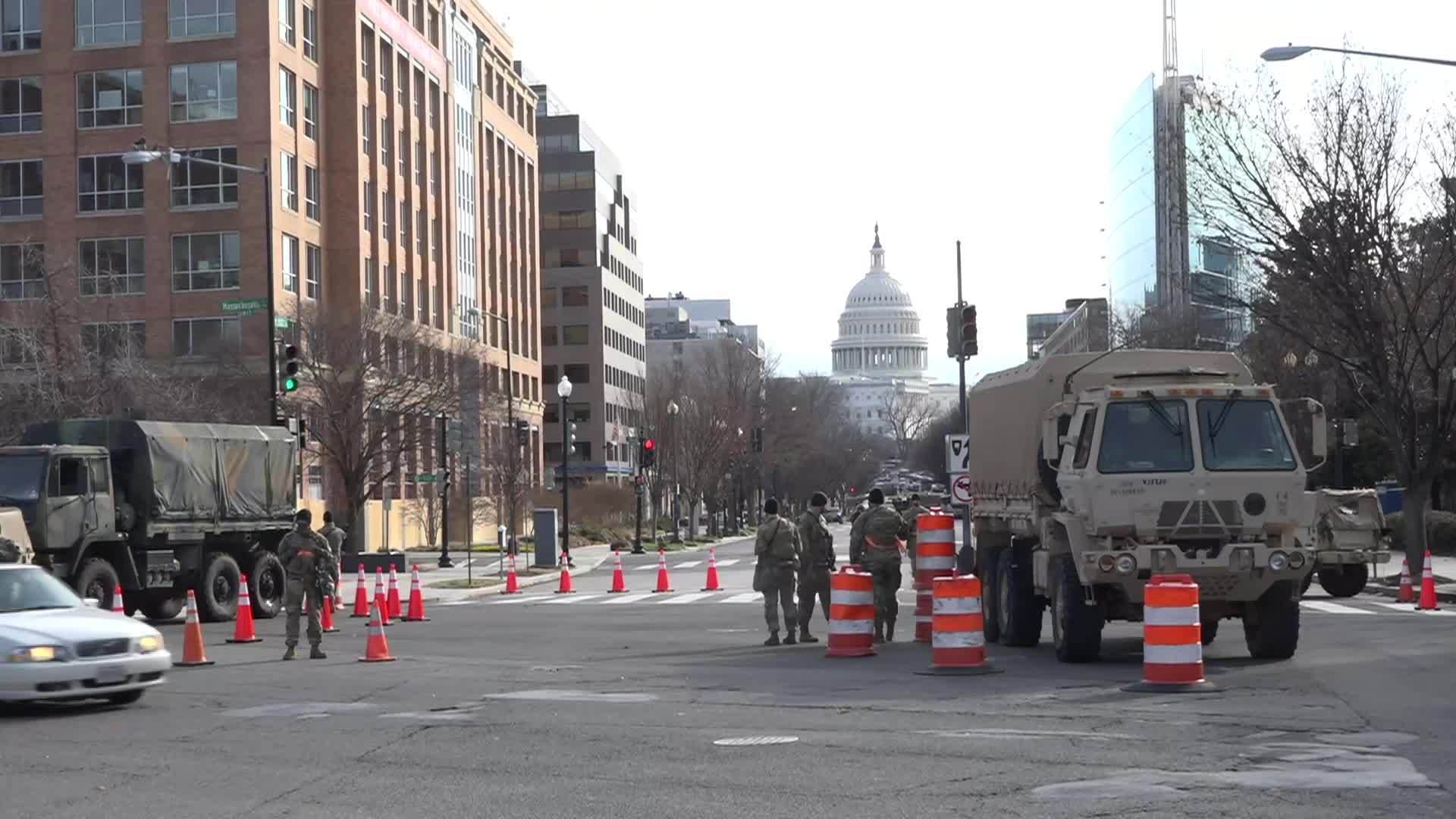 USA National Guard checkpoints set up in Washington DC ahead of
