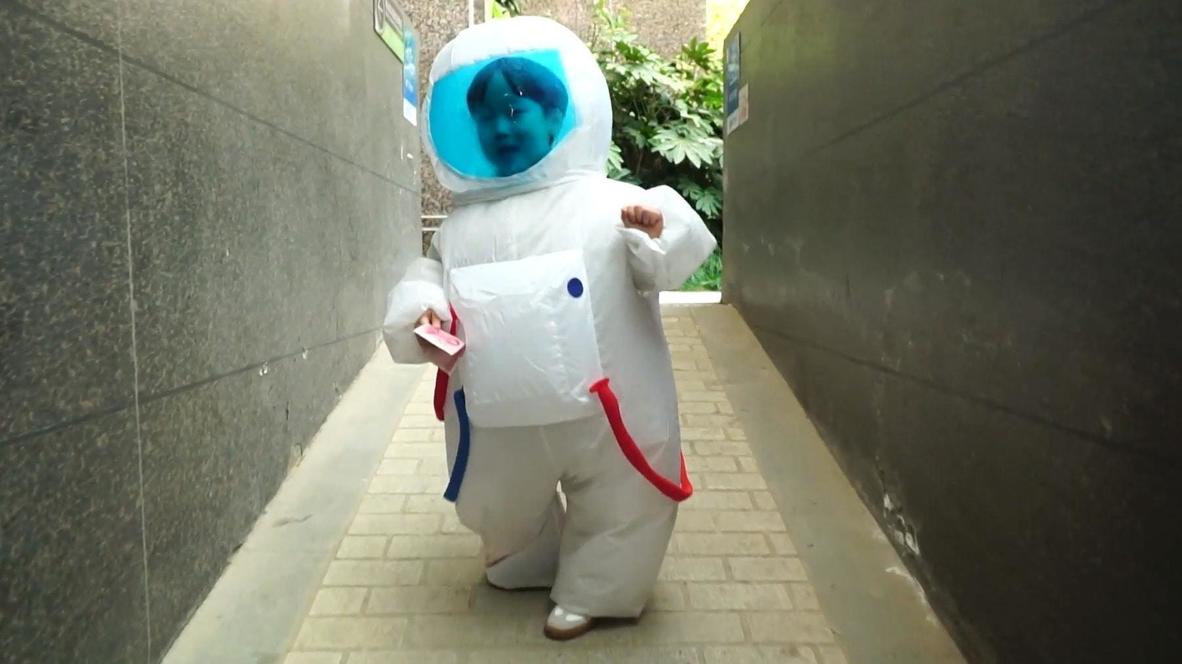 Who you gonna call? Lucas the astronaut! See Chinese internet star rock futuristic outfit