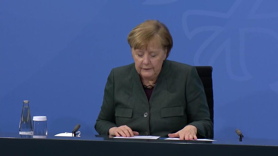 Alemania: Merkel anuncia extensión del confinamiento en medio de temores por variantes del covid
