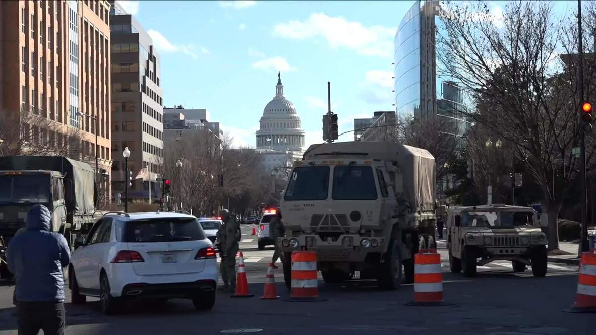 EE.UU.: Fuerte presencia de Guardia Nacional y policía en Washington DC ante la toma de posesión de Biden