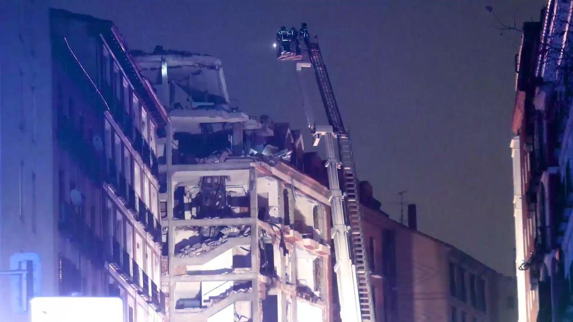 Spain: Firefighters continue working on building destroyed by gas explosion in Madrid