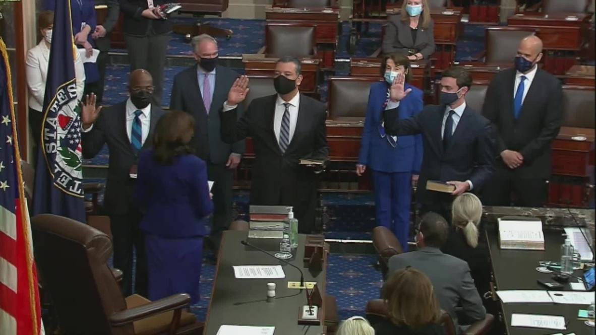 EE.UU.: Kamala Harris toma juramento a 3 senadores y el control del Senado pasa a los demócratas